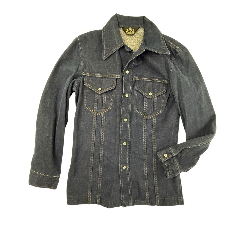 Vintage Blue Bell Maverick 70s Denim Jean Jacket USA Pearl Snaps Medium